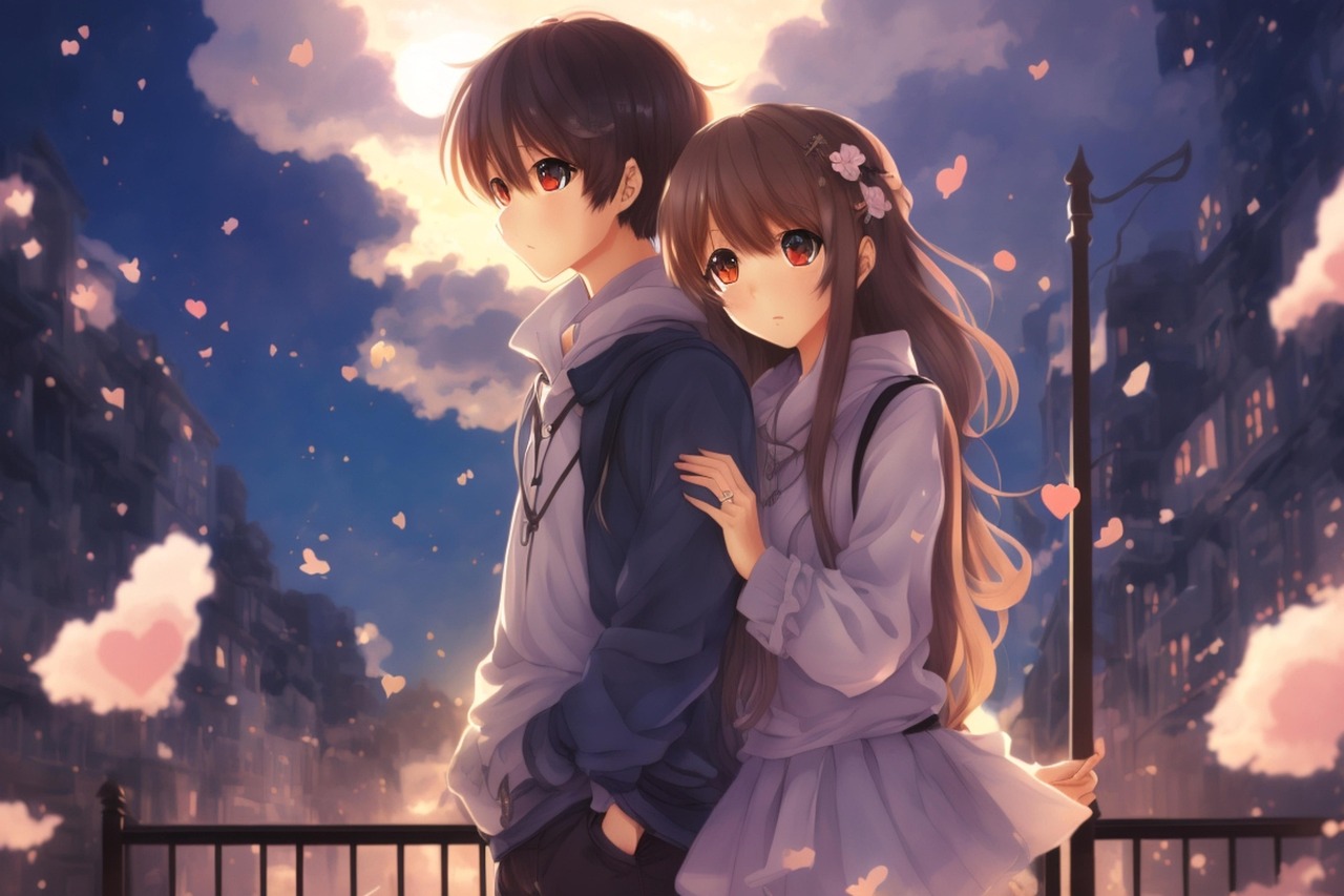 anime, otaku, spring, fantasy, cute, cartoon, love, ai generated