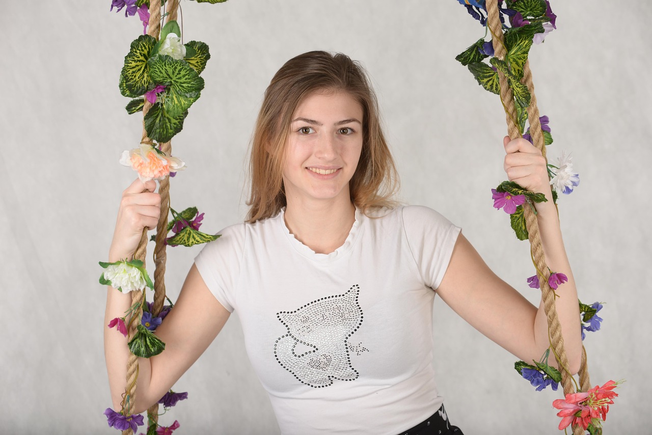 young woman, smile, swing, model, portrait, woman, mood, undershirt, positive, beautiful girl, smile, woman, woman, undershirt, undershirt, undershirt, undershirt, undershirt