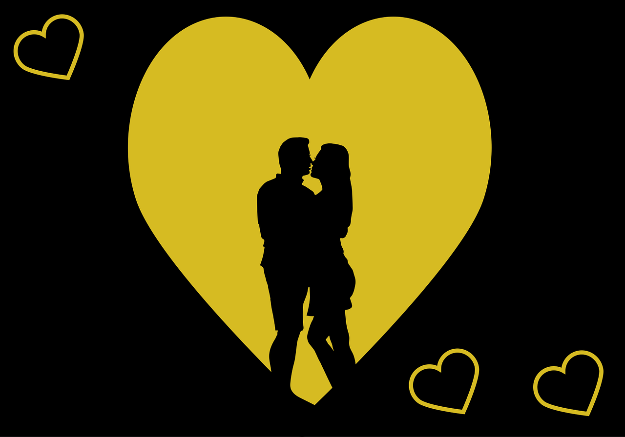 hearts, couple, silhouette, together, romantic, romance, romantic couple, couple silhouette, valentines day background, valentine's card, card, valentine, love, affection, couple, couple, couple, couple, couple, romantic, couple silhouette, valentine, valentine, love, love, love