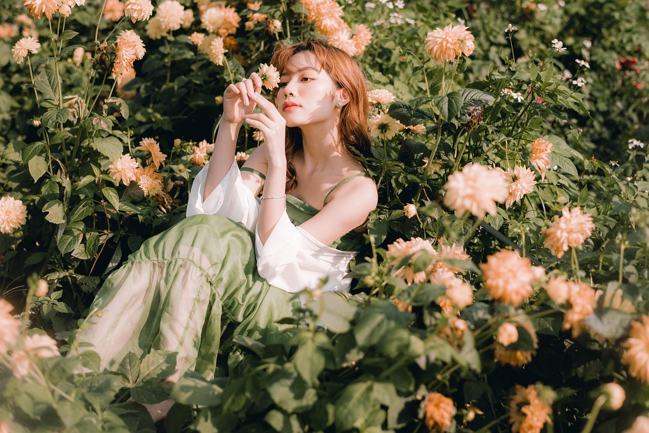 asian woman, garden, outdoors, woman, nature, portrait, young woman, female, model, pose, flower wallpaper, flower background, posing, fashion, vietnam, vietnamese woman, beautiful flowers, vietnamese, flowers